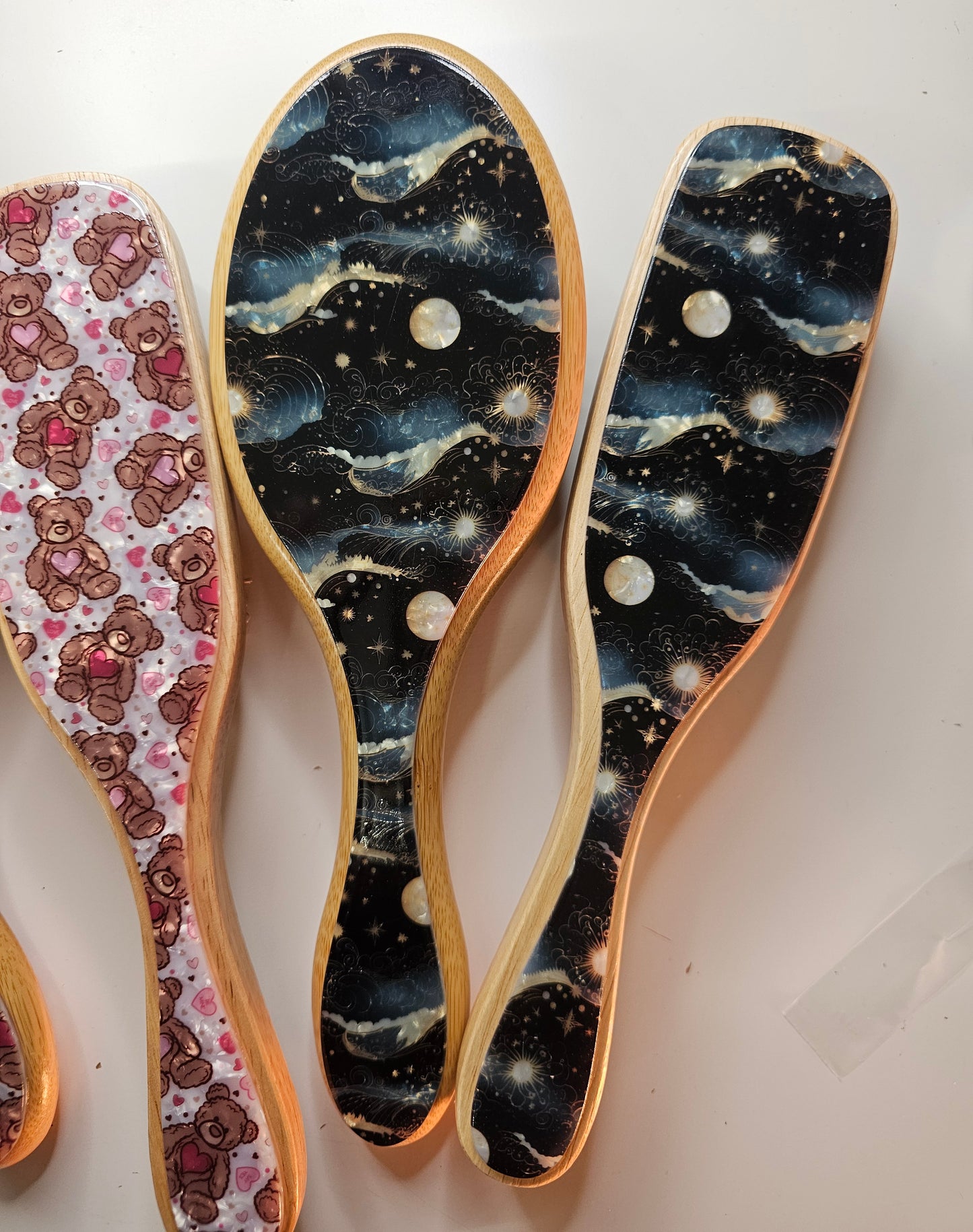 Hair Brush- Teddy Love, Twilight, Paddle Brush, Slick Back Boar Bristle