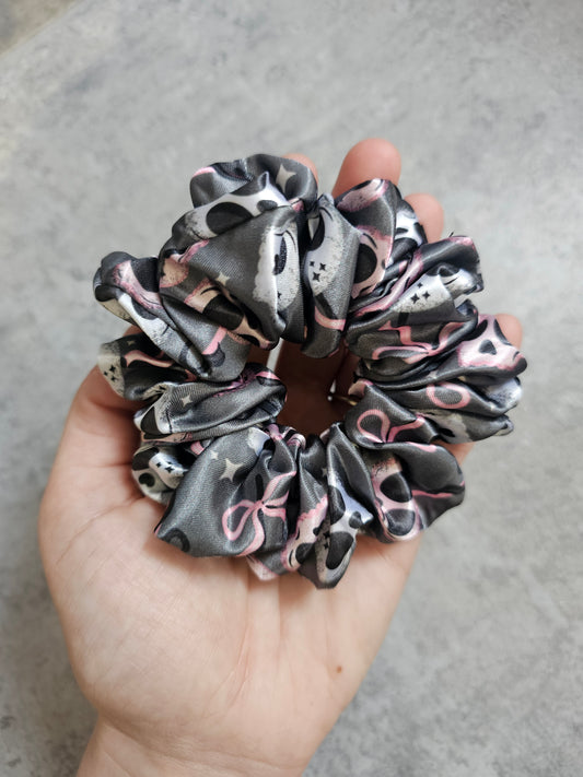 Cherry Skulls Midi Satin Hair Scrunchie