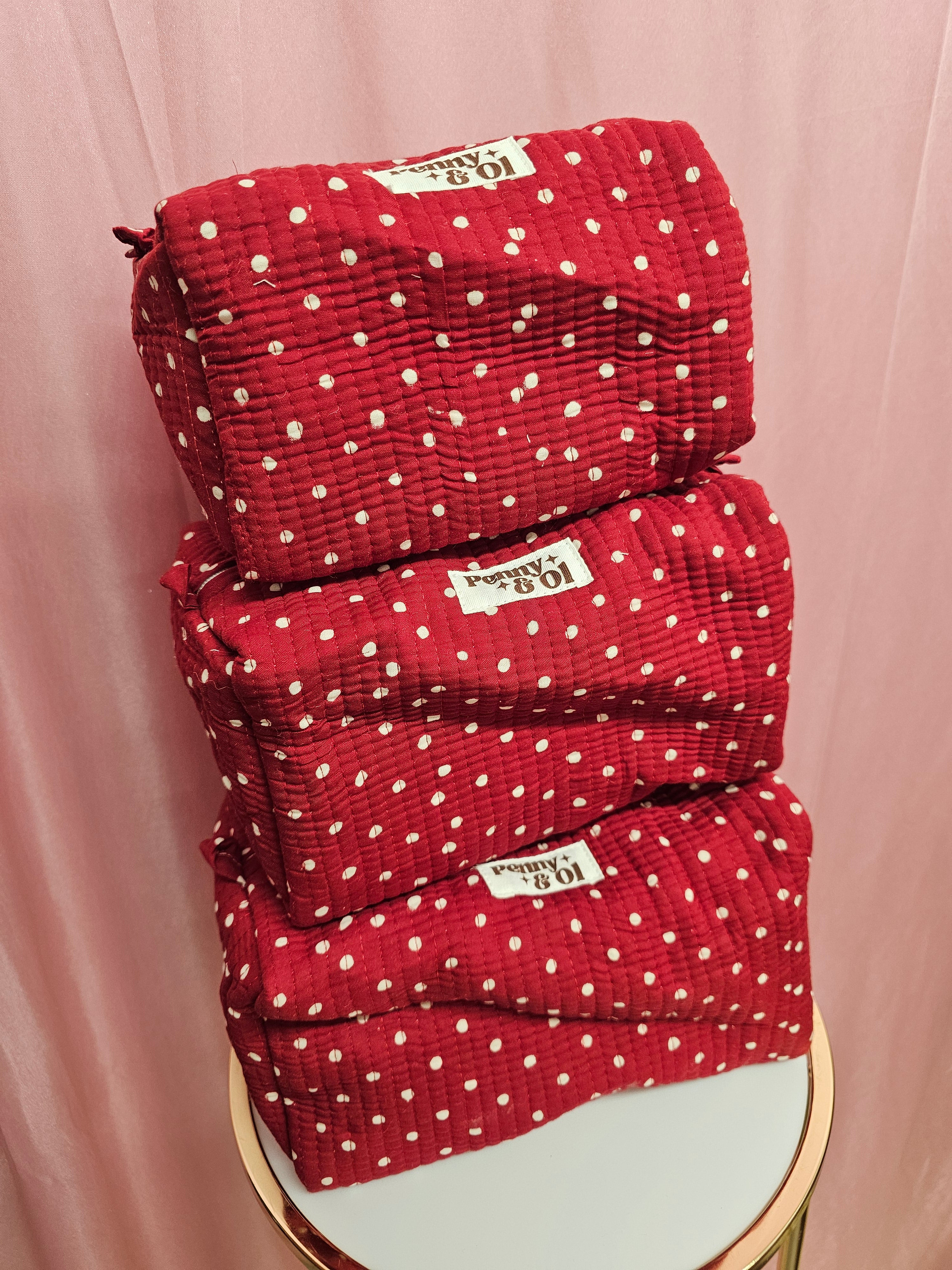 Red Polka Dot collection, tote bags. Cotton tote bags all sizes.