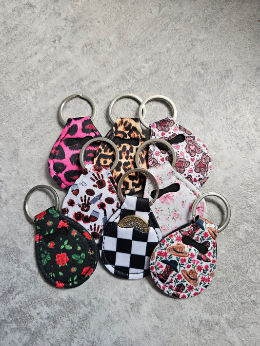 Trolley Coin Holder Keyring - Neoprene holder for £1 coin. Coin NOT included.