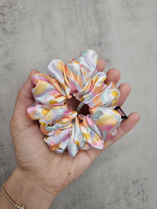 Flower Power Midi Satin Hair Scrunchie