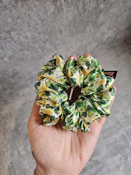 Lucky Clover MIDI Satin Hair Scrunchie