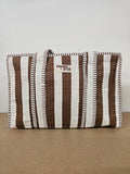 Brown Stripes Collection. Cotton, handmade tote bags