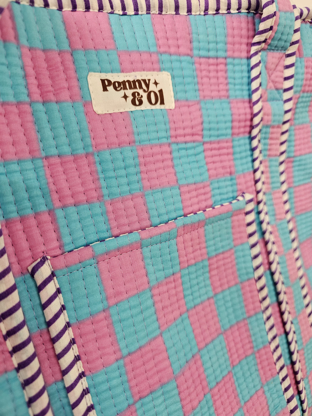 Bubblegum checkerboard collection, tote bags. Cotton tote bags all sizes