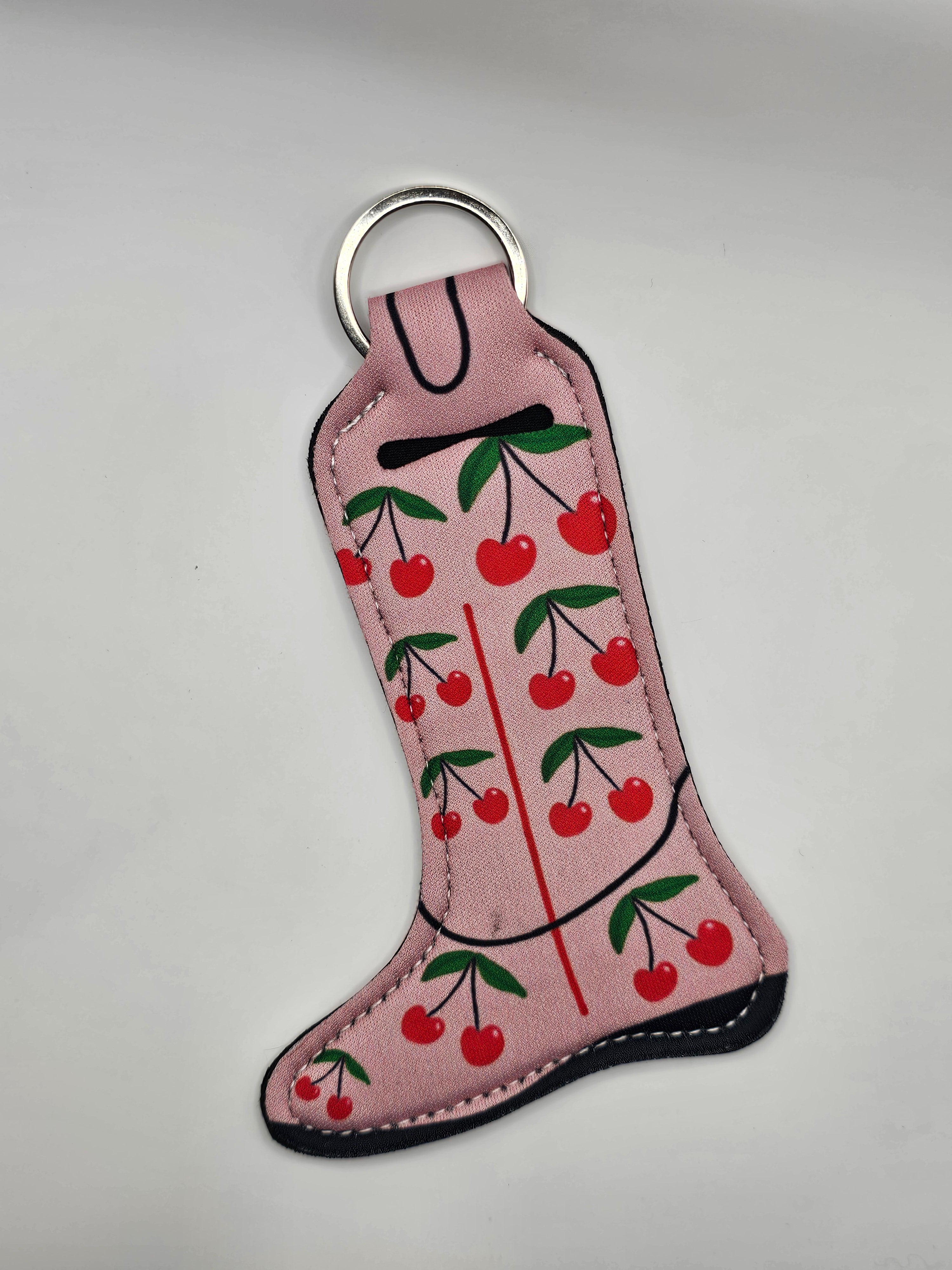 Cowgirl boot keyring, Lip balm holder, New in PLS neoprene keyring