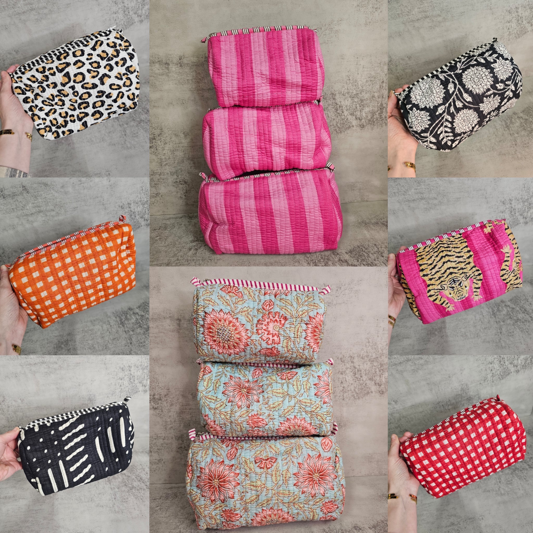 3 pack  waterproof pouches, all prints. 3 peice set